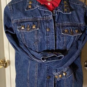 Land’s End Upcycled Denim Jacket (XL) with Courier Tote to match.